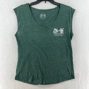 Firestone Walker Tank Top Womens Sz L Green Heathered V Neck Pullover Sleeveless